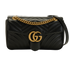 Medium GG Marmont Shoulder Bag, &pound;1,400, Handbags, Black, Leather, Front view